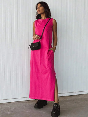 Vestido Blogueira Feminino Algodão Longo Cavado Confort