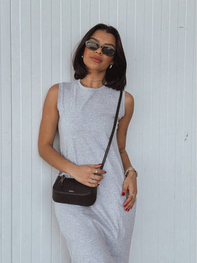 Vestido Blogueira Feminino Algodão Longo Cavado Confort