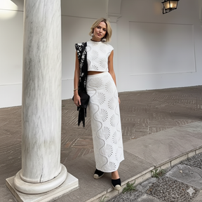 Conjunto Maristella™ - Com Renda Artesanal Floral / Estilo e Conforto Casual Chic para Looks Memoráveis!