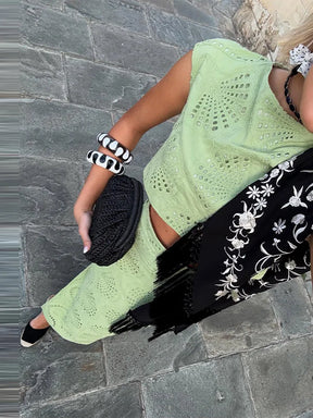 Conjunto Maristella™ - Com Renda Artesanal Floral / Estilo e Conforto Casual Chic para Looks Memoráveis!